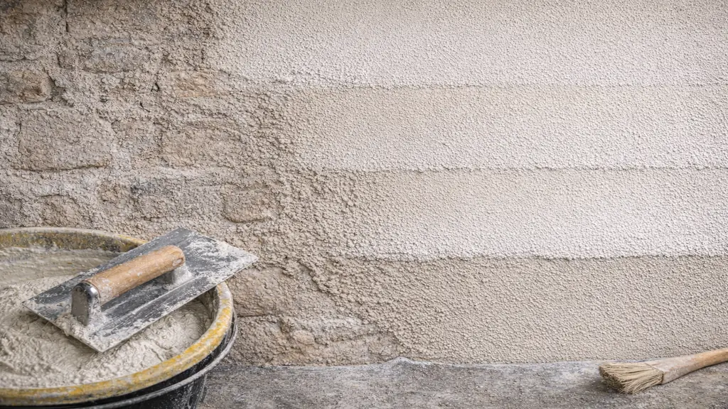 Application d’un enduit à la chaux sur mur en pierre avec gobetis, corps d’enduit et finition traditionnelle
