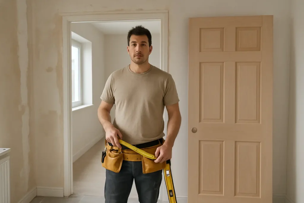 Mesure d’une ouverture pour choisir une dimension porte standard dans une maison en rénovation