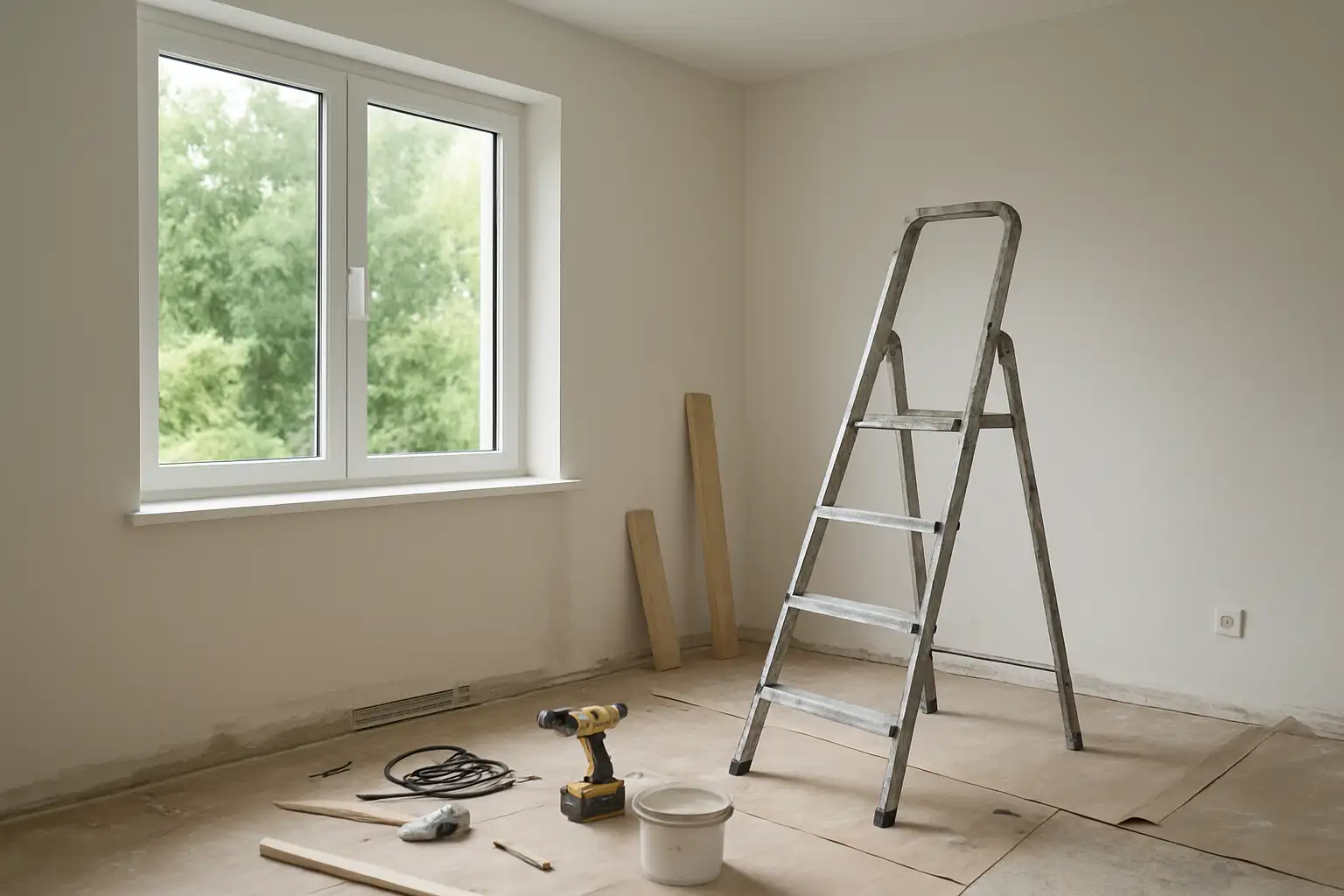 Fenêtre moderne avec système de ventilation intégré dans une pièce de maison