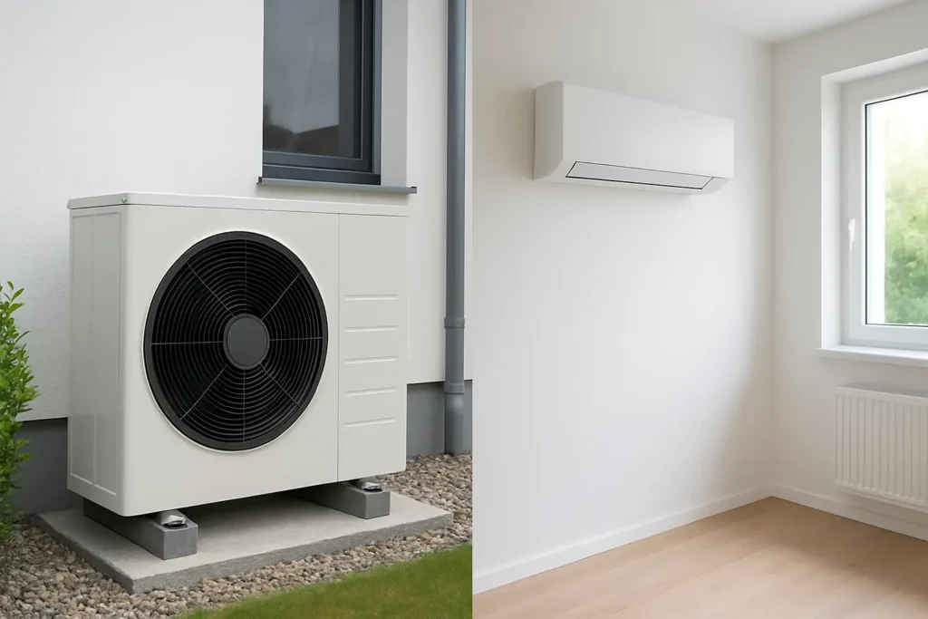 Installation d’une pompe à chaleur air air dans une maison moderne en France