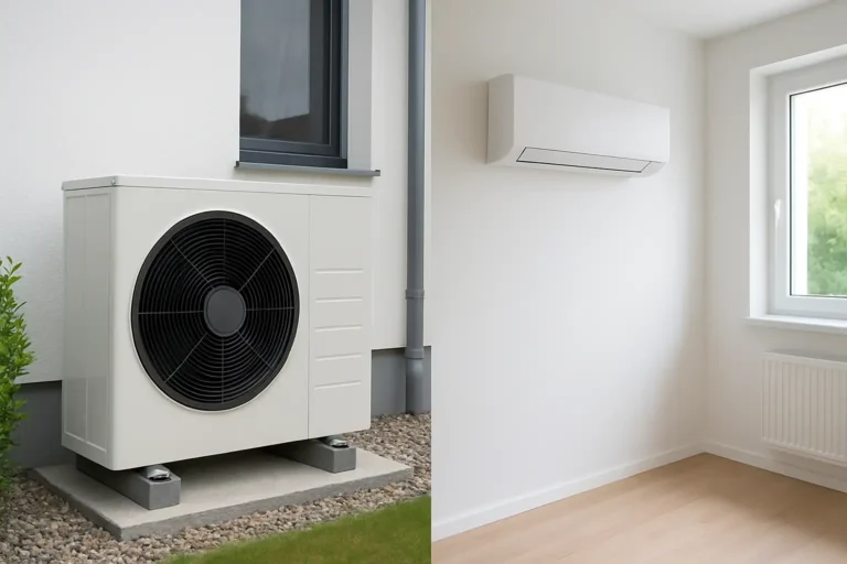 Installation d’une pompe à chaleur air air dans une maison moderne en France